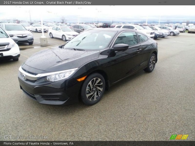Crystal Black Pearl / Black/Gray 2017 Honda Civic LX Coupe