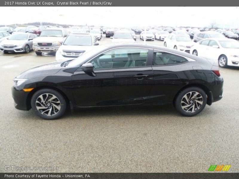 Crystal Black Pearl / Black/Gray 2017 Honda Civic LX Coupe