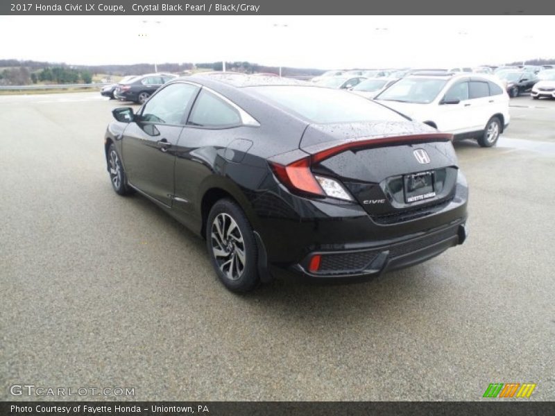 Crystal Black Pearl / Black/Gray 2017 Honda Civic LX Coupe