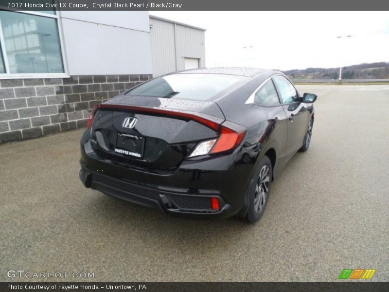 Crystal Black Pearl / Black/Gray 2017 Honda Civic LX Coupe