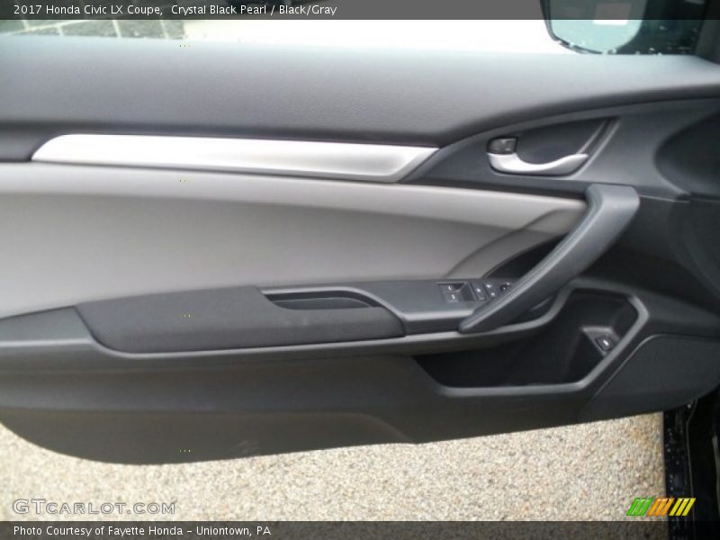 Crystal Black Pearl / Black/Gray 2017 Honda Civic LX Coupe