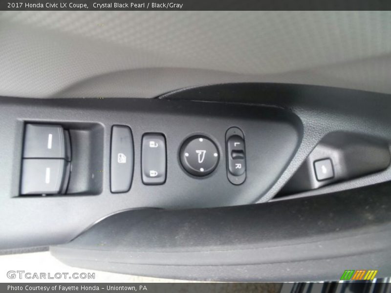 Crystal Black Pearl / Black/Gray 2017 Honda Civic LX Coupe