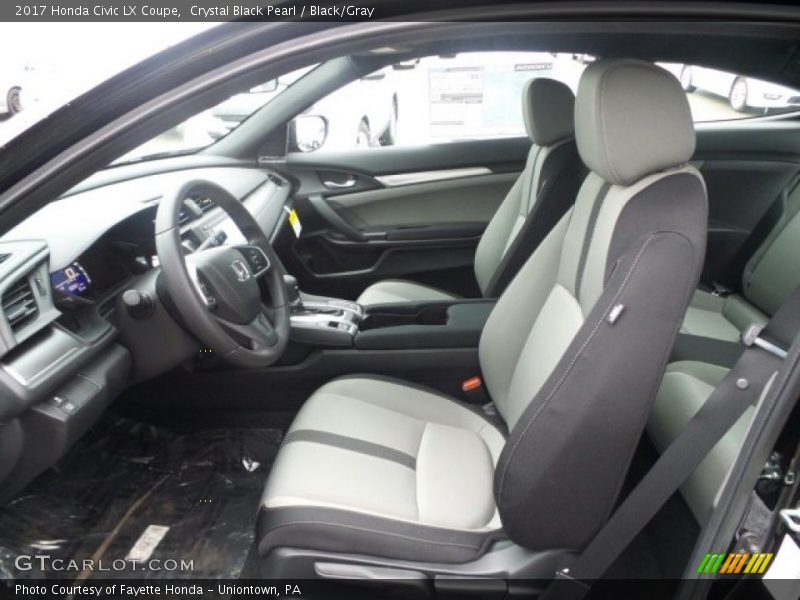 Crystal Black Pearl / Black/Gray 2017 Honda Civic LX Coupe