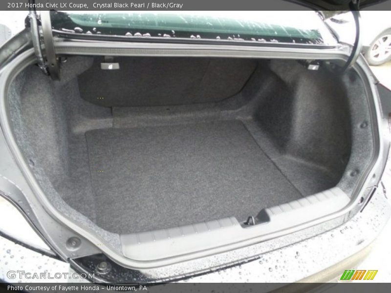 Crystal Black Pearl / Black/Gray 2017 Honda Civic LX Coupe