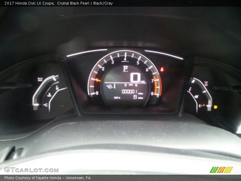 Crystal Black Pearl / Black/Gray 2017 Honda Civic LX Coupe