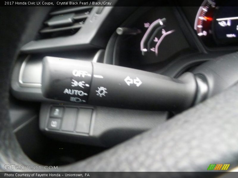Crystal Black Pearl / Black/Gray 2017 Honda Civic LX Coupe
