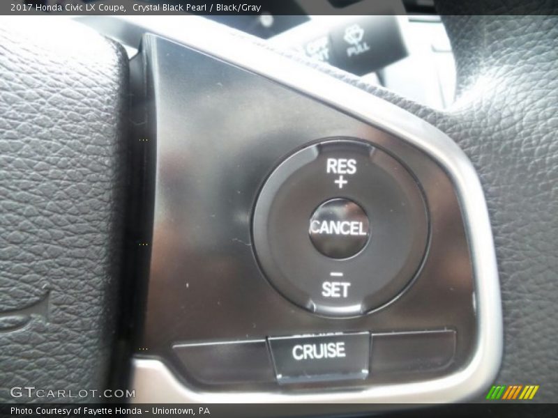 Crystal Black Pearl / Black/Gray 2017 Honda Civic LX Coupe
