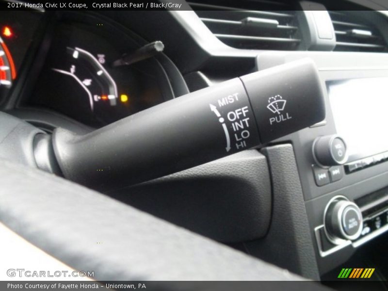 Crystal Black Pearl / Black/Gray 2017 Honda Civic LX Coupe