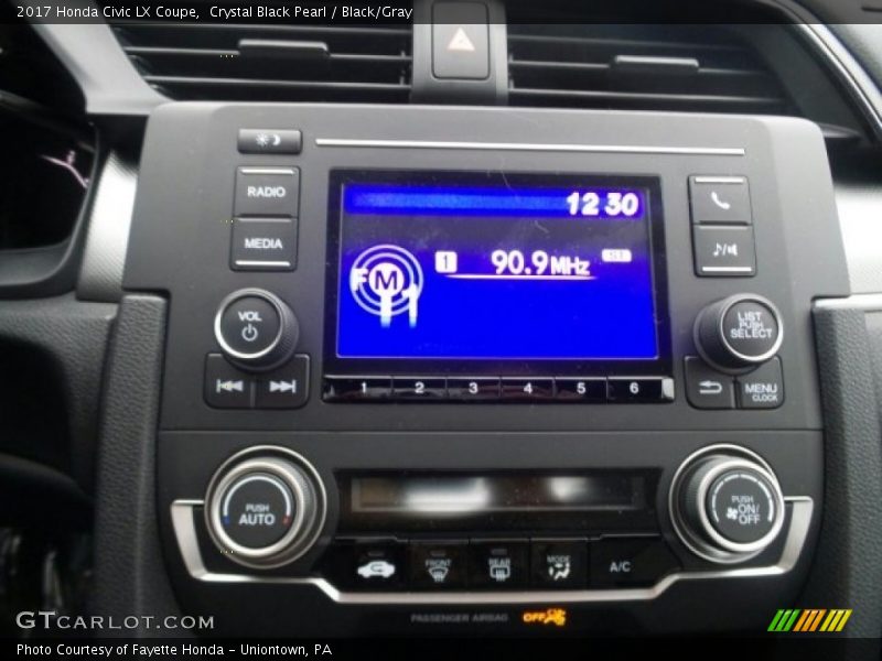 Crystal Black Pearl / Black/Gray 2017 Honda Civic LX Coupe