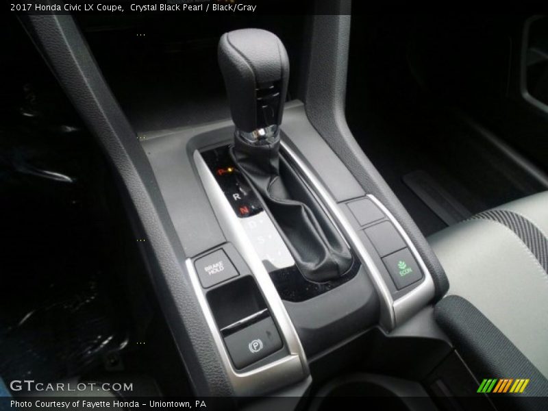 Crystal Black Pearl / Black/Gray 2017 Honda Civic LX Coupe