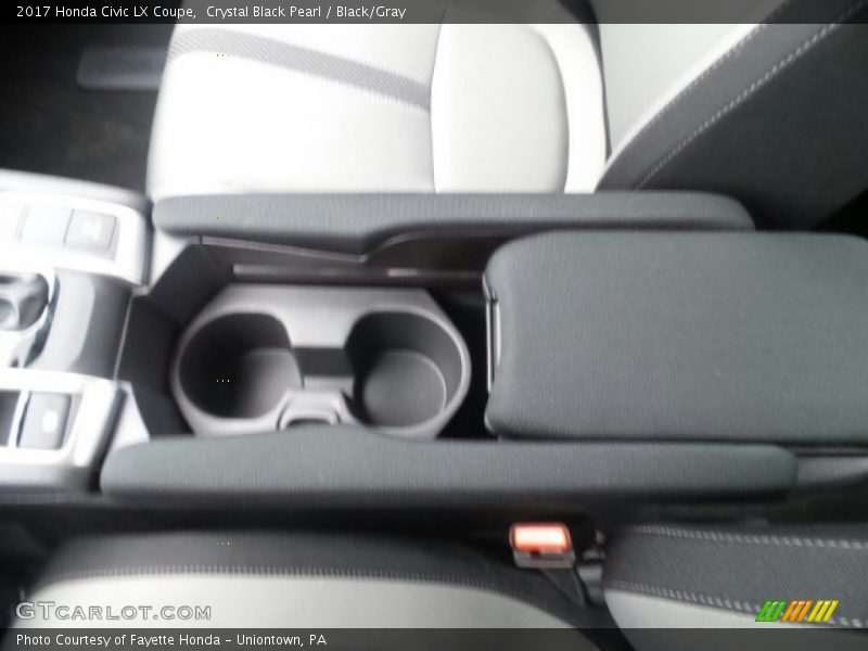 Crystal Black Pearl / Black/Gray 2017 Honda Civic LX Coupe
