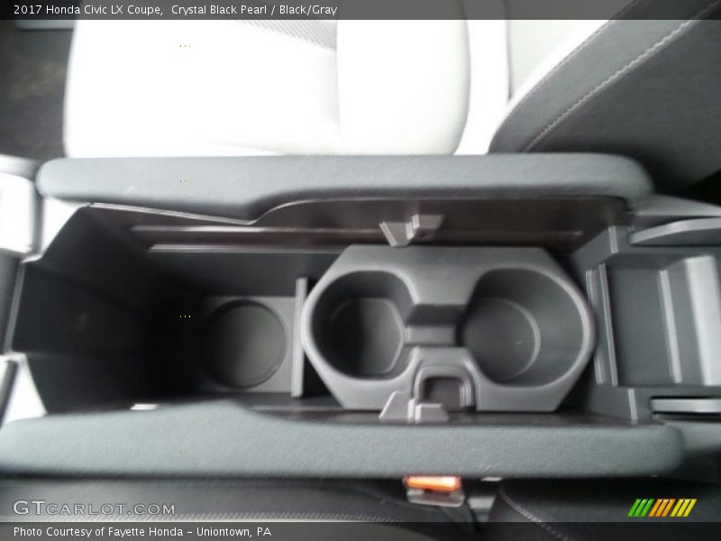 Crystal Black Pearl / Black/Gray 2017 Honda Civic LX Coupe