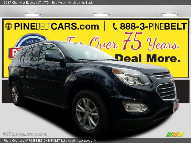 Blue Velvet Metallic / Jet Black 2017 Chevrolet Equinox LT AWD