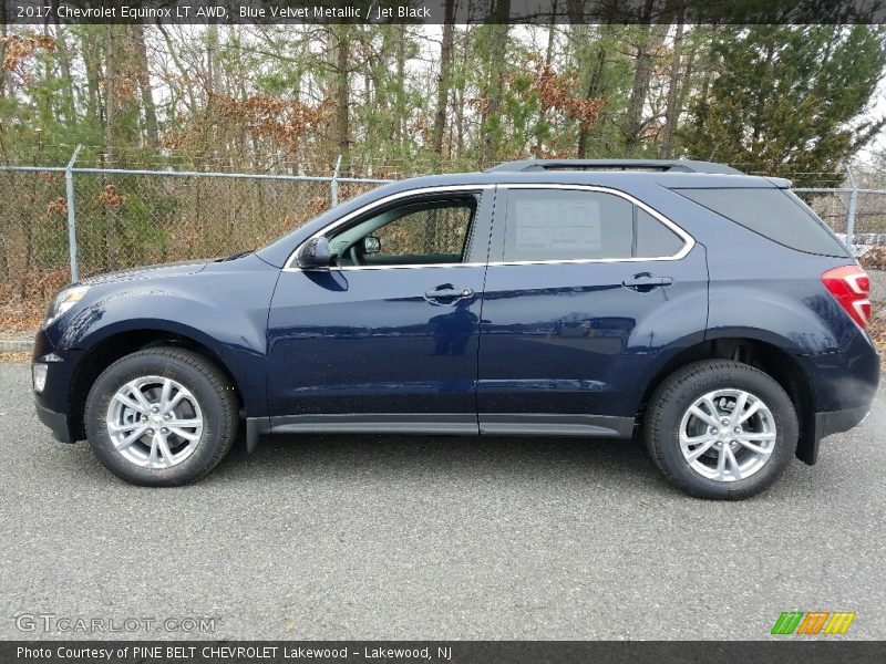 Blue Velvet Metallic / Jet Black 2017 Chevrolet Equinox LT AWD