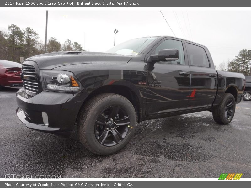 Brilliant Black Crystal Pearl / Black 2017 Ram 1500 Sport Crew Cab 4x4