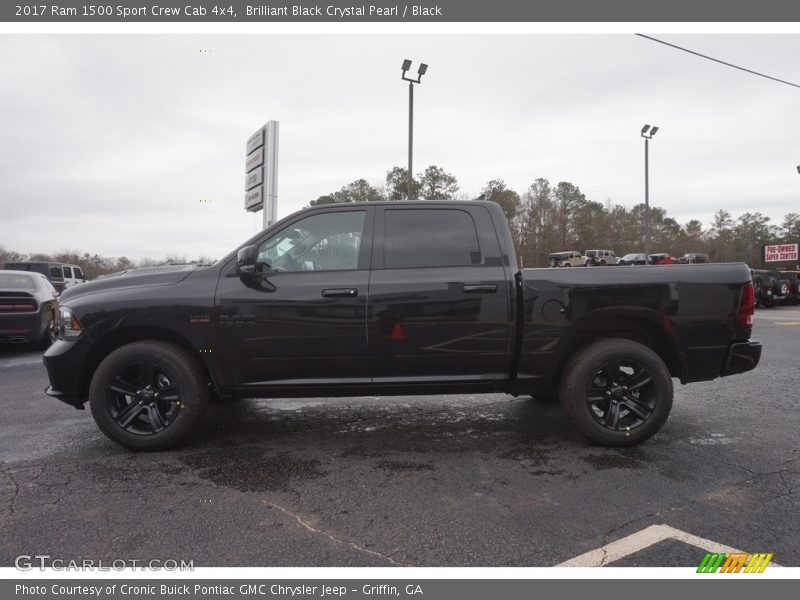Brilliant Black Crystal Pearl / Black 2017 Ram 1500 Sport Crew Cab 4x4