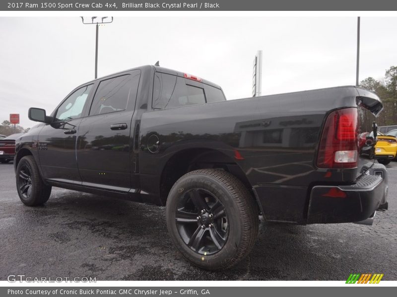 Brilliant Black Crystal Pearl / Black 2017 Ram 1500 Sport Crew Cab 4x4