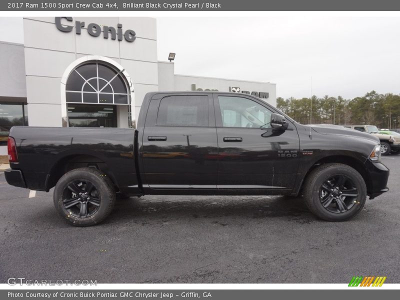 Brilliant Black Crystal Pearl / Black 2017 Ram 1500 Sport Crew Cab 4x4
