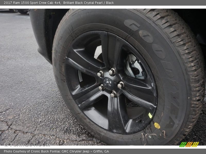 Brilliant Black Crystal Pearl / Black 2017 Ram 1500 Sport Crew Cab 4x4