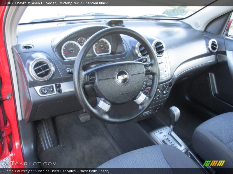 Victory Red / Charcoal Black 2007 Chevrolet Aveo LT Sedan