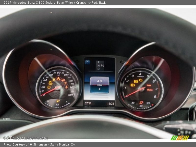 Polar White / Cranberry Red/Black 2017 Mercedes-Benz C 300 Sedan