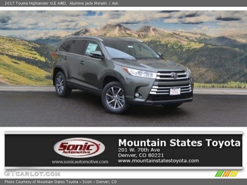 Alumina Jade Metallic / Ash 2017 Toyota Highlander XLE AWD