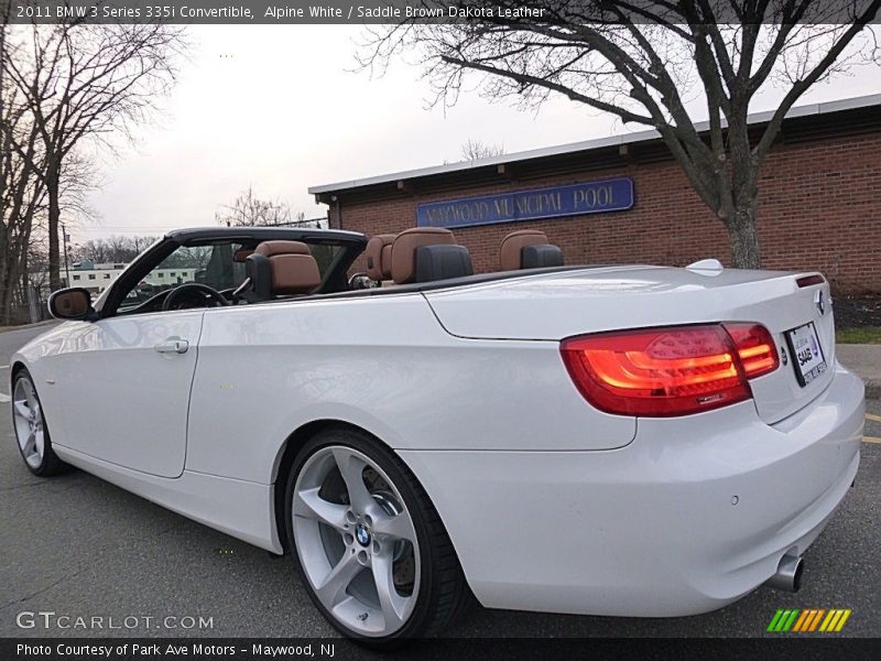 Alpine White / Saddle Brown Dakota Leather 2011 BMW 3 Series 335i Convertible