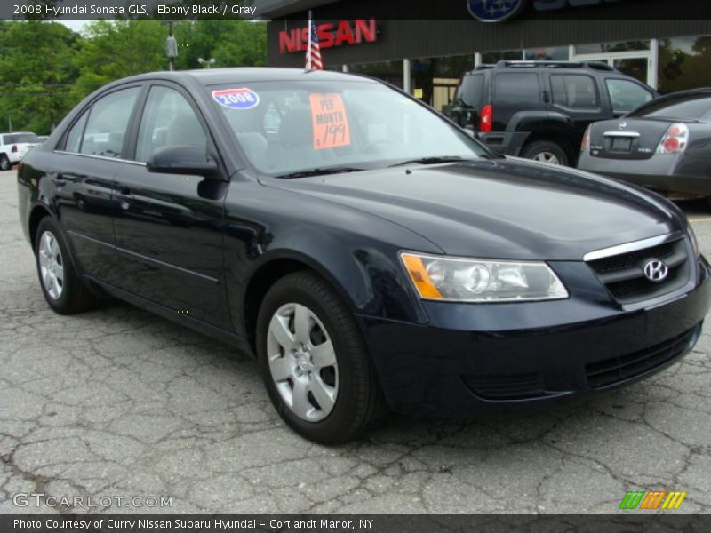 Ebony Black / Gray 2008 Hyundai Sonata GLS