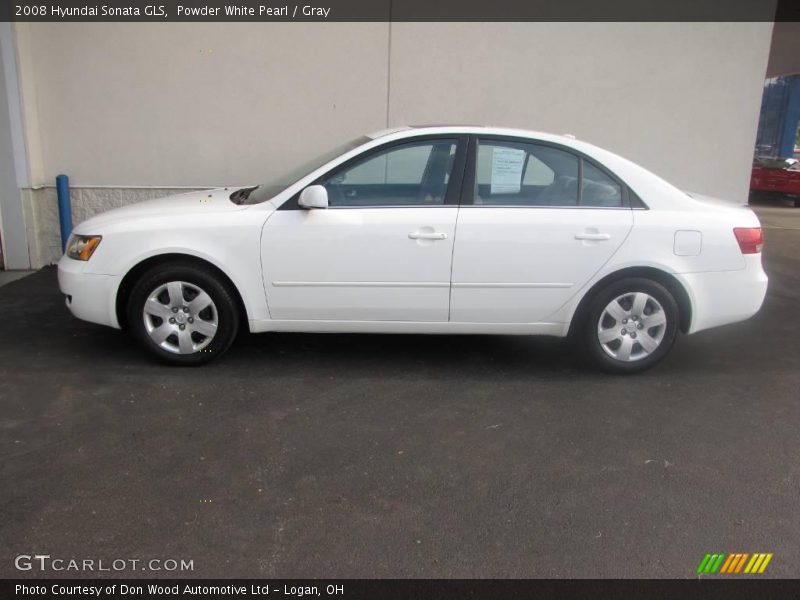 Powder White Pearl / Gray 2008 Hyundai Sonata GLS
