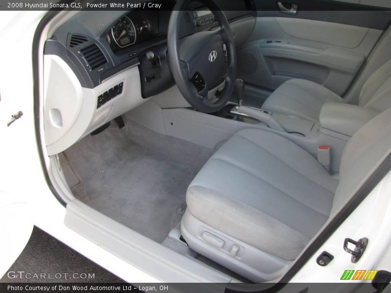 Powder White Pearl / Gray 2008 Hyundai Sonata GLS