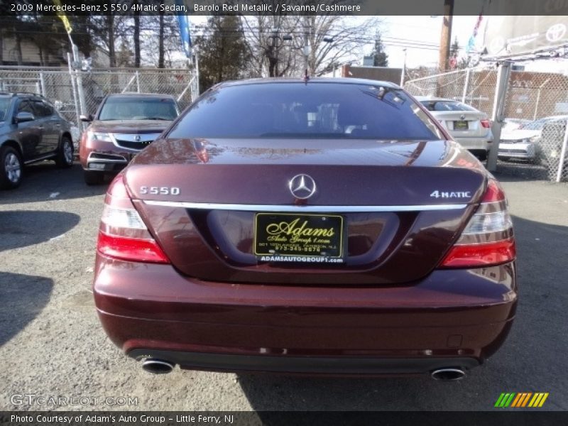 Barolo Red Metallic / Savanna/Cashmere 2009 Mercedes-Benz S 550 4Matic Sedan