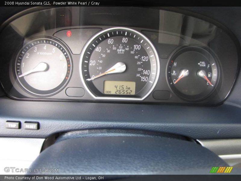 Powder White Pearl / Gray 2008 Hyundai Sonata GLS