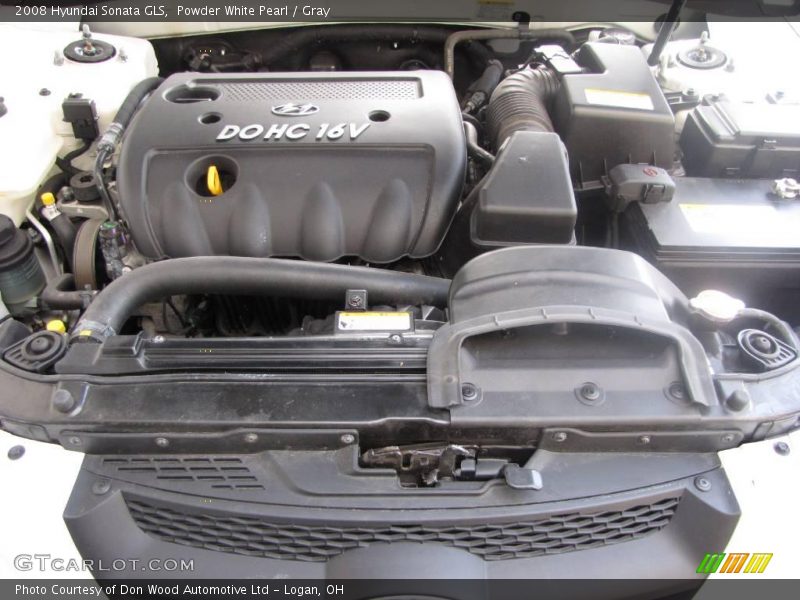 Powder White Pearl / Gray 2008 Hyundai Sonata GLS