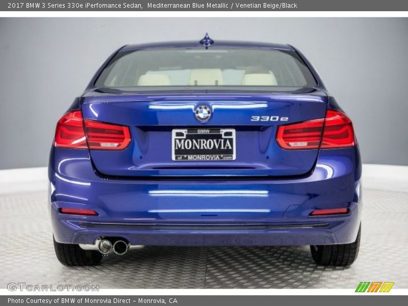 Mediterranean Blue Metallic / Venetian Beige/Black 2017 BMW 3 Series 330e iPerfomance Sedan