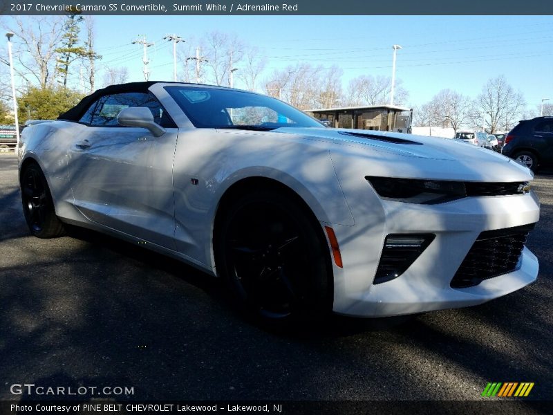 Summit White / Adrenaline Red 2017 Chevrolet Camaro SS Convertible