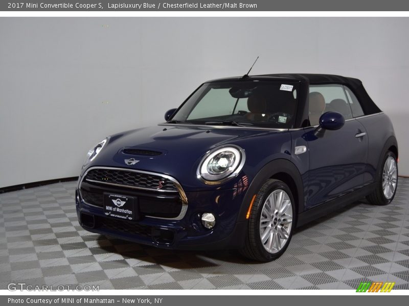 Lapisluxury Blue / Chesterfield Leather/Malt Brown 2017 Mini Convertible Cooper S