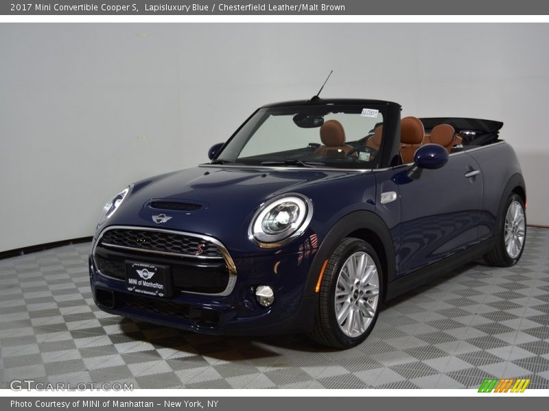Lapisluxury Blue / Chesterfield Leather/Malt Brown 2017 Mini Convertible Cooper S