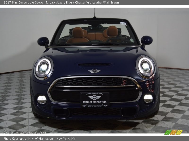 Lapisluxury Blue / Chesterfield Leather/Malt Brown 2017 Mini Convertible Cooper S