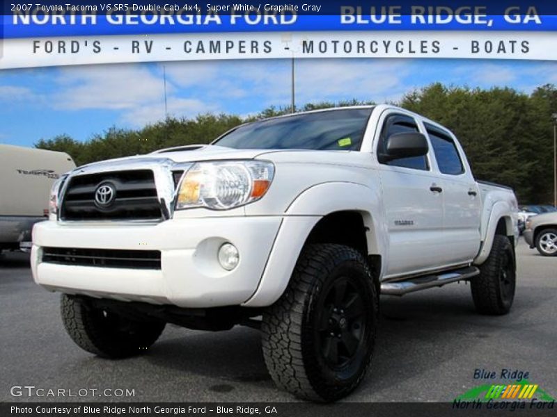 Super White / Graphite Gray 2007 Toyota Tacoma V6 SR5 Double Cab 4x4