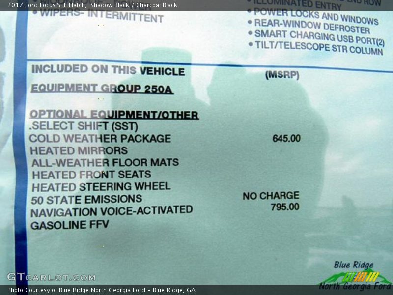 Shadow Black / Charcoal Black 2017 Ford Focus SEL Hatch