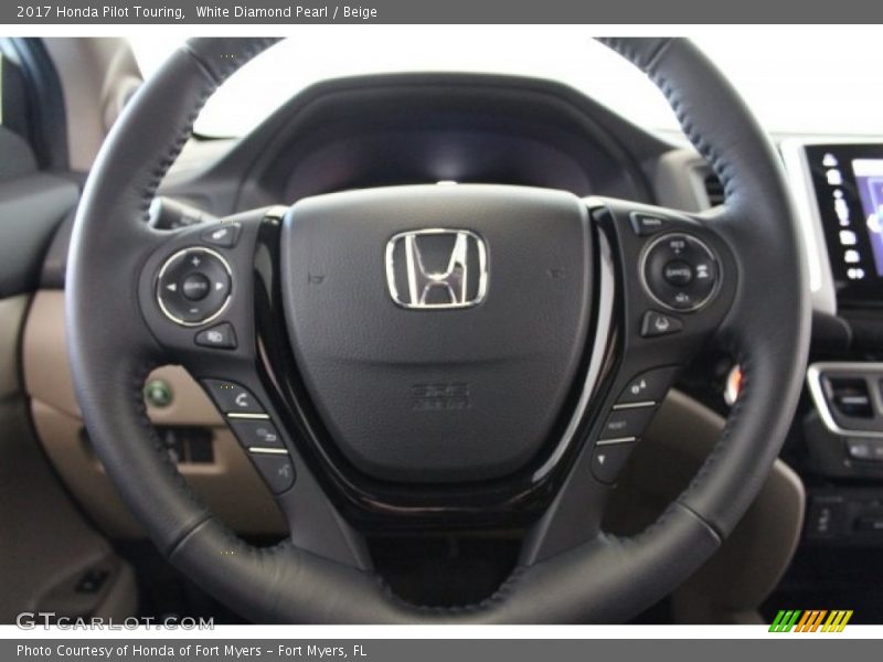 White Diamond Pearl / Beige 2017 Honda Pilot Touring