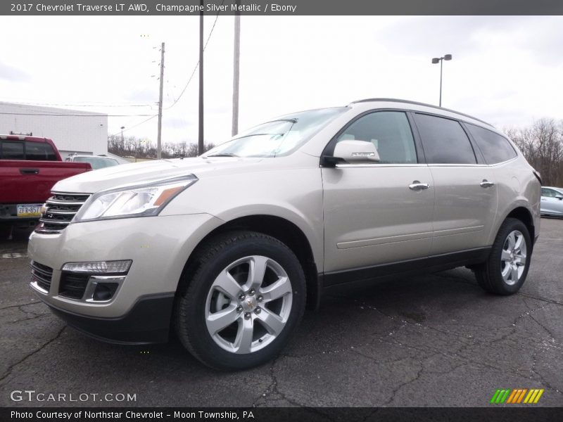 Champagne Silver Metallic / Ebony 2017 Chevrolet Traverse LT AWD