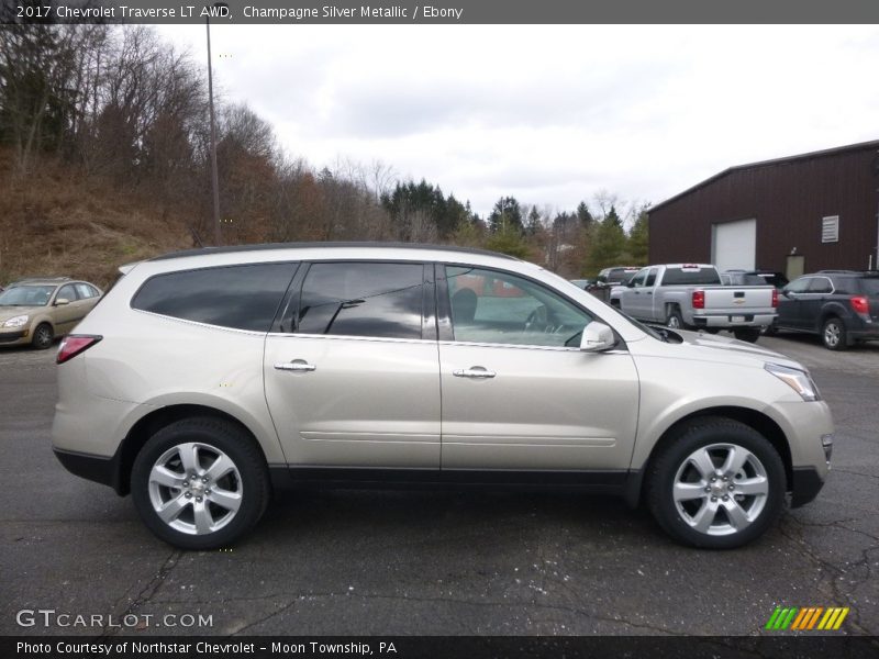 Champagne Silver Metallic / Ebony 2017 Chevrolet Traverse LT AWD