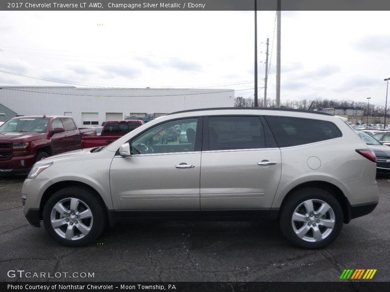 Champagne Silver Metallic / Ebony 2017 Chevrolet Traverse LT AWD