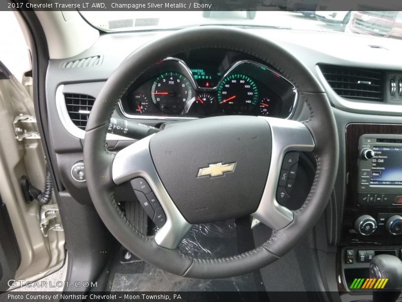 Champagne Silver Metallic / Ebony 2017 Chevrolet Traverse LT AWD