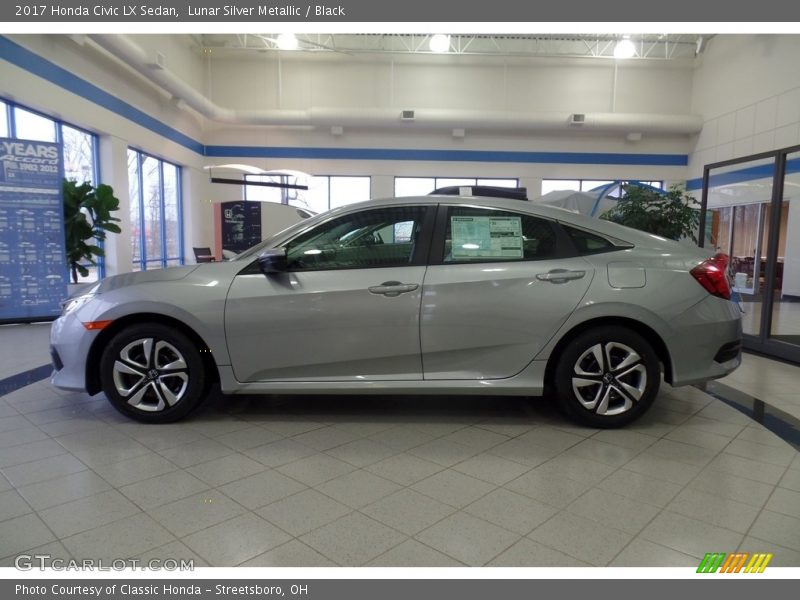 Lunar Silver Metallic / Black 2017 Honda Civic LX Sedan