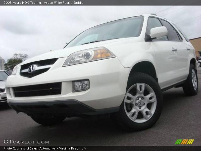 Aspen White Pearl / Saddle 2005 Acura MDX Touring