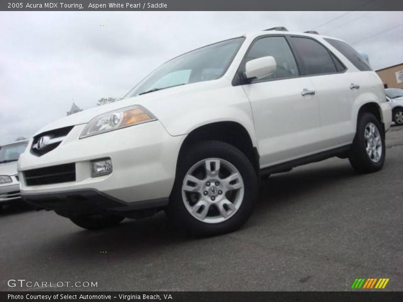 Aspen White Pearl / Saddle 2005 Acura MDX Touring