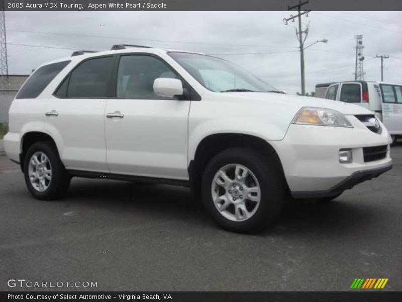 Aspen White Pearl / Saddle 2005 Acura MDX Touring