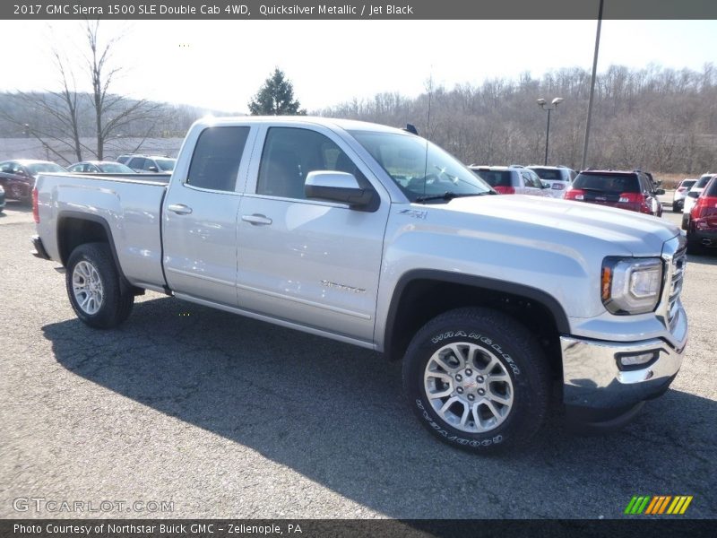 Quicksilver Metallic / Jet Black 2017 GMC Sierra 1500 SLE Double Cab 4WD